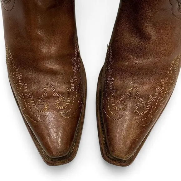 Corral 4840 Cross Embroidered Brown Leather Boots Size 7M Cowgirl Western Rodeo