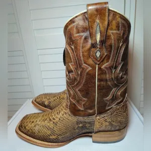 Corral Exotic Python Western Boot Broad Square Toe B5000 Men's Size 12 D