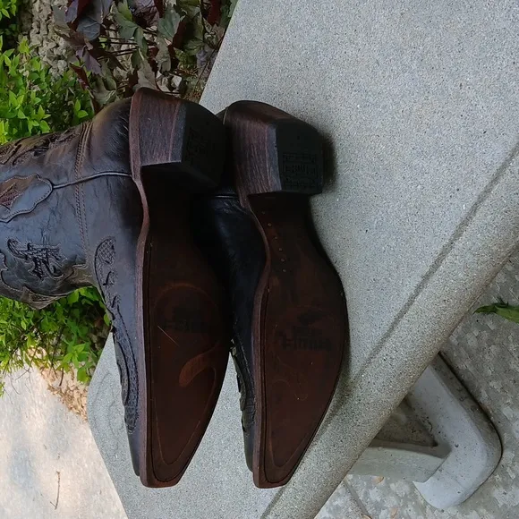 CORRAL LIZARD INLAY Brown Western Boots SIZE 9