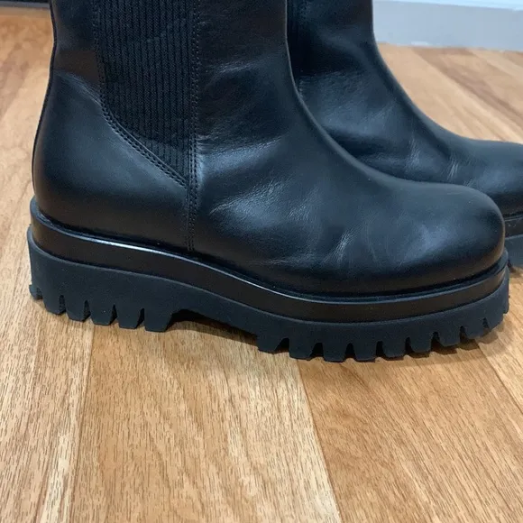 COS Black Chunky Leather Chelsea Boots