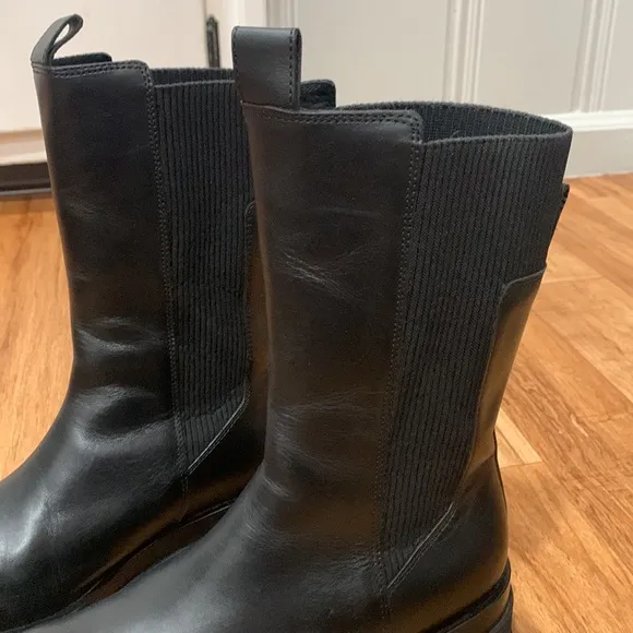 COS Black Chunky Leather Chelsea Boots