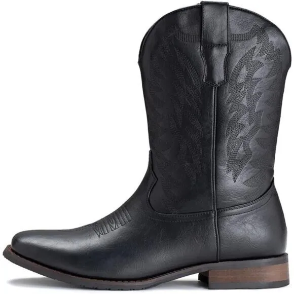 Cowboy Boots for Men | Western Men's Boots Classic Embroidery | Slip on Boots