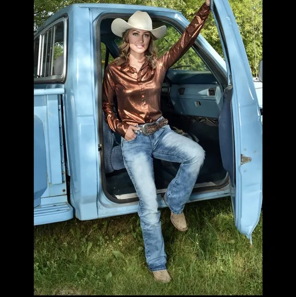 COWGIRL TUFF &quot;Down Home&quot; bootcut jeans style #JDWNHM TALL rodeo sz 24 Long NWT