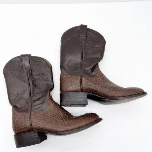 Cowtown Boots Brown Leather Cowboy Boots Wide
