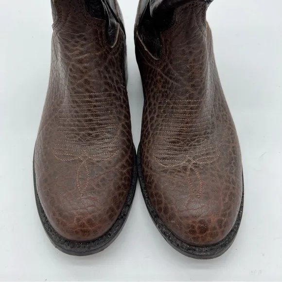 Cowtown Boots Brown Leather Cowboy Boots Wide