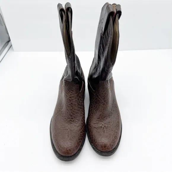 Cowtown Boots Brown Leather Cowboy Boots Wide