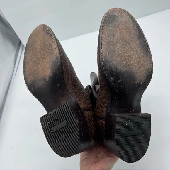 Cowtown Boots Brown Leather Cowboy Boots Wide