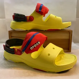 Crocs Classic All Terrain Sandals Yellow with Zipper Pouch Men’s Size 12