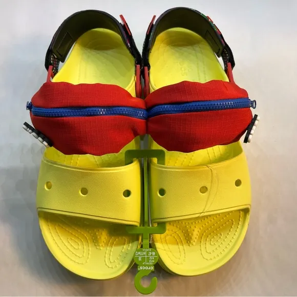 Crocs Classic All Terrain Sandals Yellow with Zipper Pouch Men’s Size 12