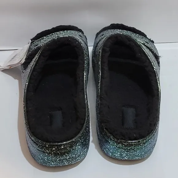 Crocs‎ Classic Cozzzy Glitter Sandals Mens Size 12 Black Lined Slides New