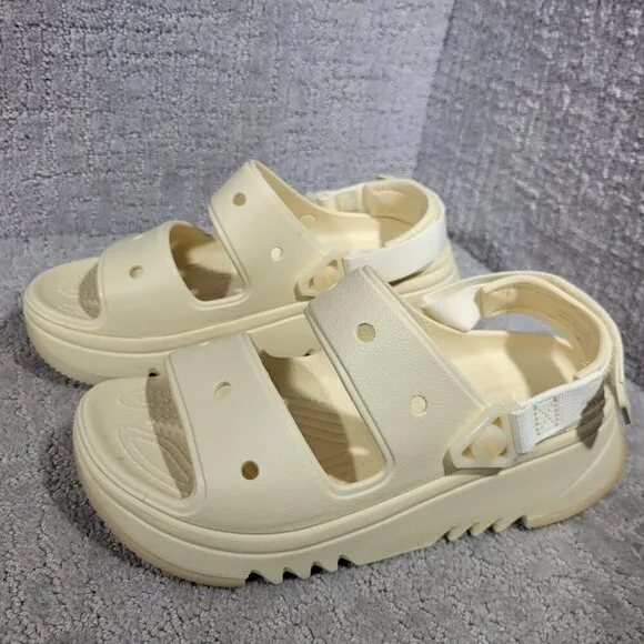 Crocs Classic Hiker Xscape Unisex Size L7 M5 Beige Vanilla Wedge Sandals 207670