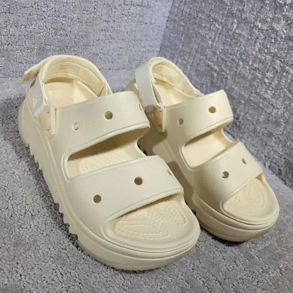 Crocs Classic Hiker Xscape Unisex Size L7 M5 Beige Vanilla Wedge Sandals 207670