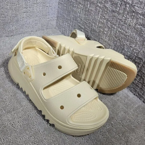 Crocs Classic Hiker Xscape Unisex Size L7 M5 Beige Vanilla Wedge Sandals 207670