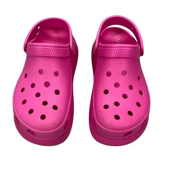 Crocs Classic Mega Crush Clog Unisex Thick Soled Sandals Pink Women Sz 7