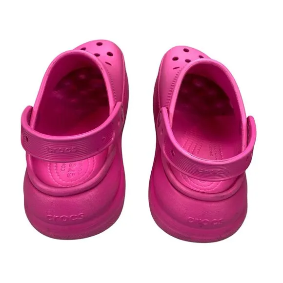 Crocs Classic Mega Crush Clog Unisex Thick Soled Sandals Pink Women Sz 7