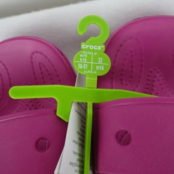Crocs Classic Slides Men's Size 15 US Pink Double Strap Sandals Barbiecore
