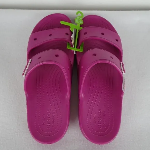 Crocs Classic Slides Men's Size 15 US Pink Double Strap Sandals Barbiecore