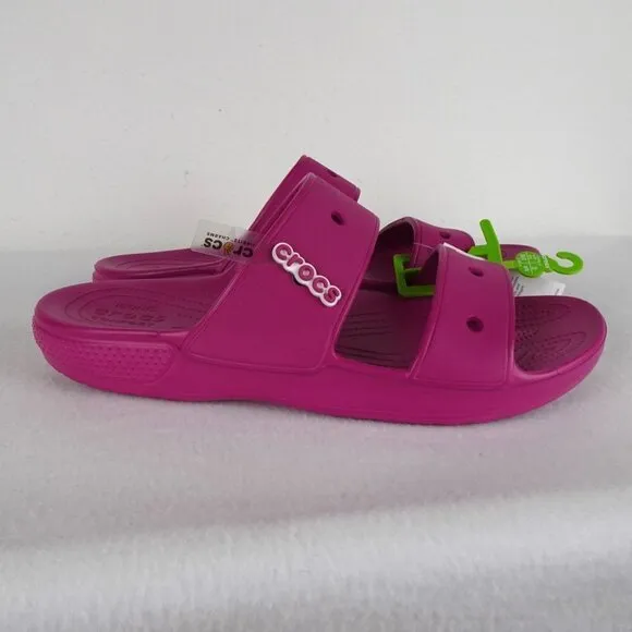 Crocs Classic Slides Men's Size 15 US Pink Double Strap Sandals Barbiecore