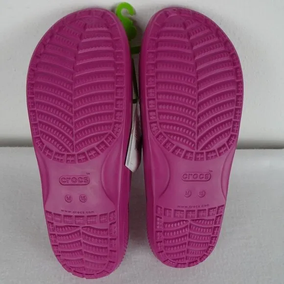 Crocs Classic Slides Men's Size 15 US Pink Double Strap Sandals Barbiecore