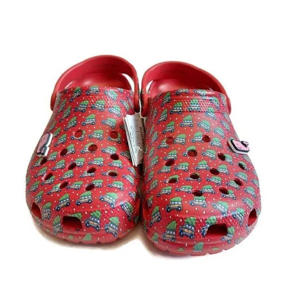CROCS Classic Vineyard Vines Holiday Clog Sandals Mens Size 9 Womens Size 11 Red