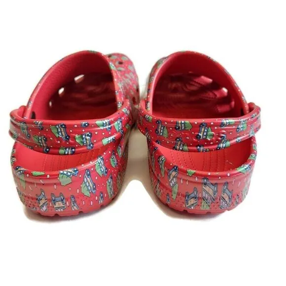 CROCS Classic Vineyard Vines Holiday Clog Sandals Mens Size 9 Womens Size 11 Red