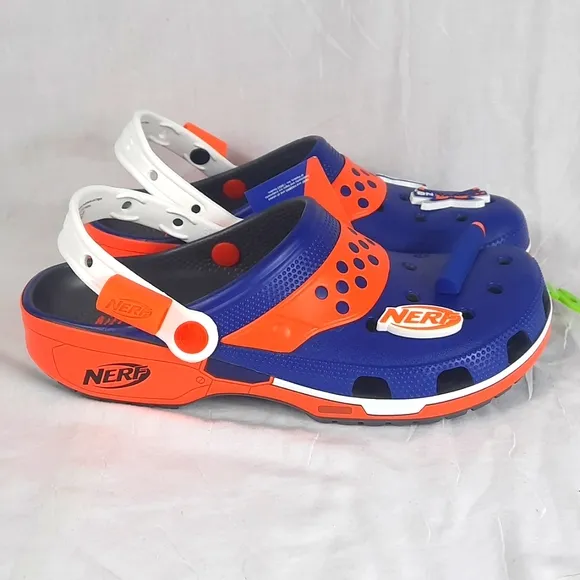 Crocs Nerf Slide Sandals with 4 Charms Unisex Adult Mens Size 8 Womens 10 NEW