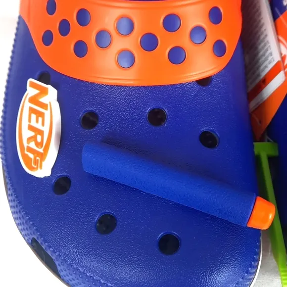 Crocs Nerf Slide Sandals with 4 Charms Unisex Adult Mens Size 8 Womens 10 NEW