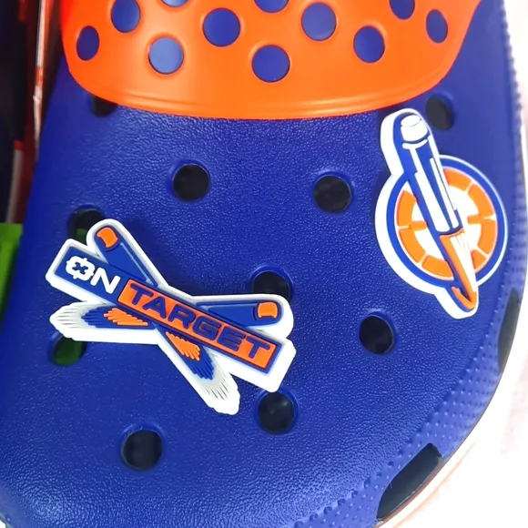 Crocs Nerf Slide Sandals with 4 Charms Unisex Adult Mens Size 8 Womens 10 NEW