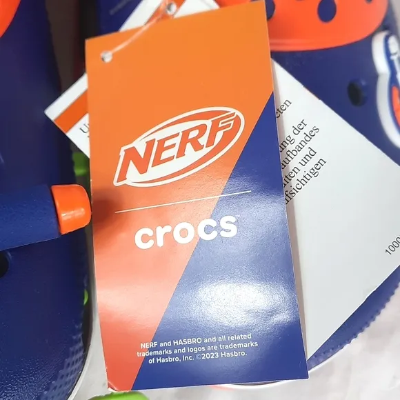 Crocs Nerf Slide Sandals with 4 Charms Unisex Adult Mens Size 8 Womens 10 NEW
