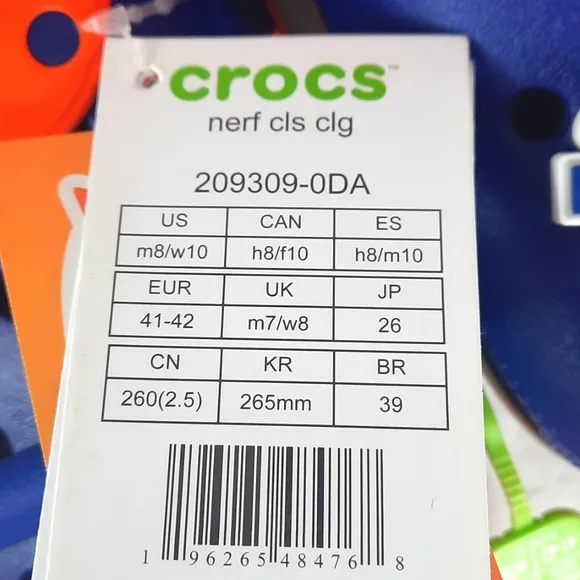 Crocs Nerf Slide Sandals with 4 Charms Unisex Adult Mens Size 8 Womens 10 NEW