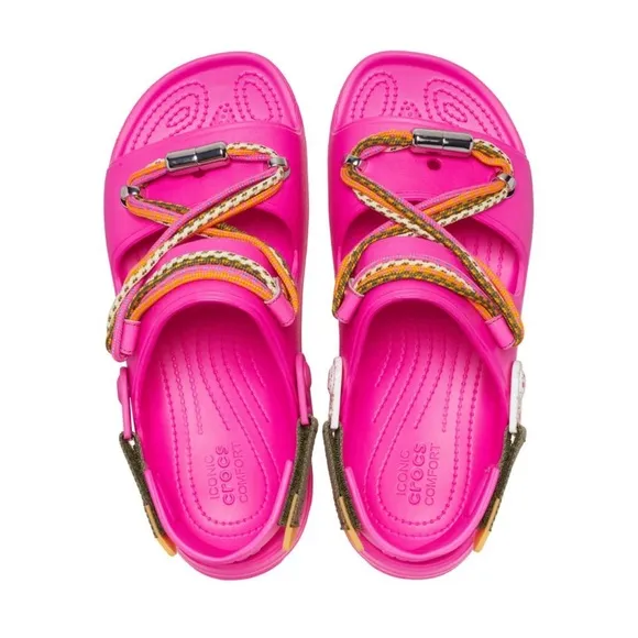 CROCS Pink Sporty Sandals with Crisscross Straps