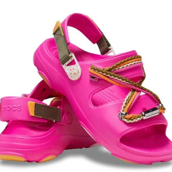CROCS Pink Sporty Sandals with Crisscross Straps