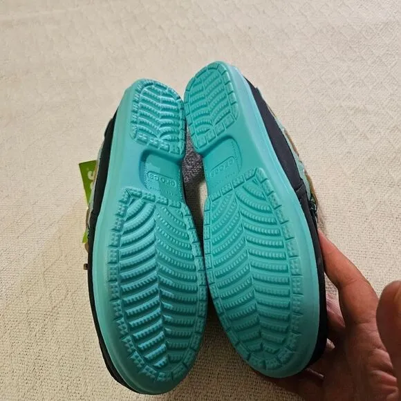 CROCS Wrap Colorlite Women's Fur Lined Moccasin Loafers Blue NEW