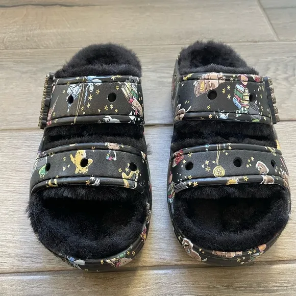 Crocs x Harry Potter x Vera Bradley Cozy fur lined sandals