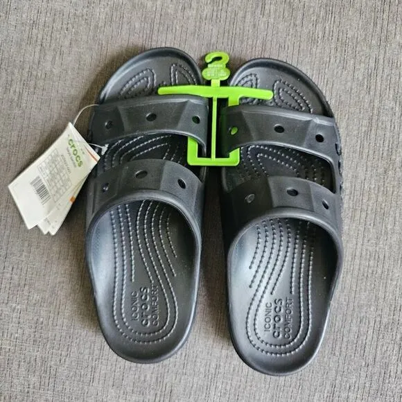 Crocs Men's Black Classic Crocs Sandals Size 7