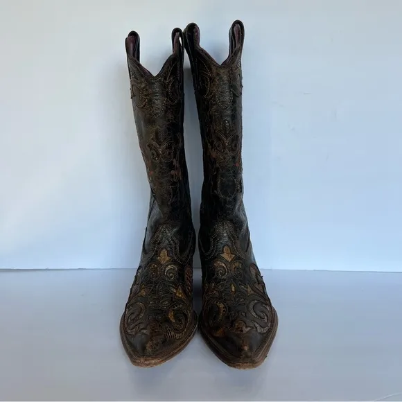 Cuadra Cowgirl Womens Boots Cowhide and Python Leather size 7