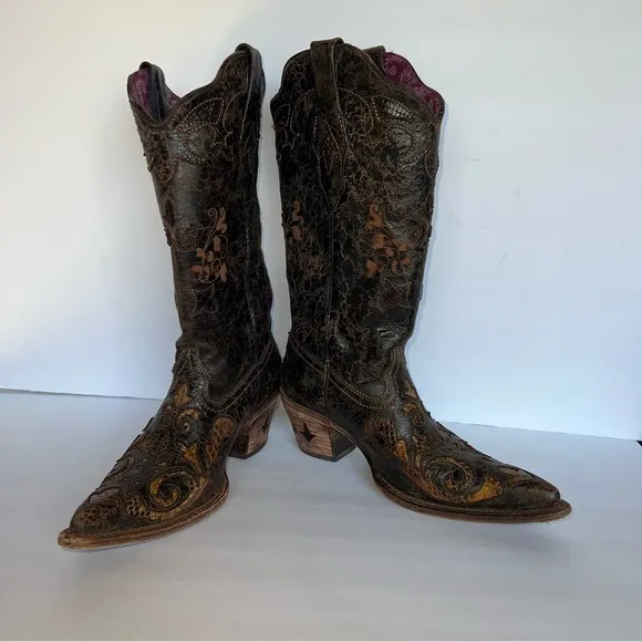 Cuadra Cowgirl Womens Boots Cowhide and Python Leather size 7