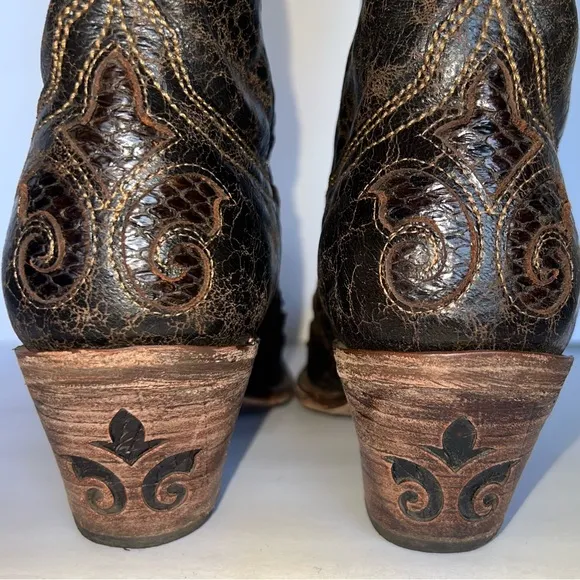 Cuadra Cowgirl Womens Boots Cowhide and Python Leather size 7