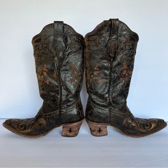 Cuadra Cowgirl Womens Boots Cowhide and Python Leather size 7