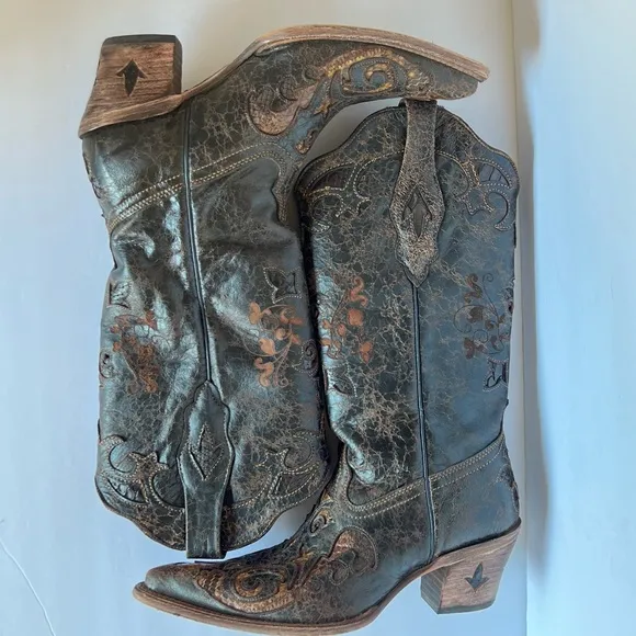 Cuadra Cowgirl Womens Boots Cowhide and Python Leather size 7