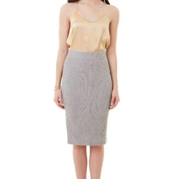 Cupcakes and Cashmere Charleigh Rib Knit Skirt Sm