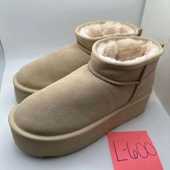 CUSHIONAIRE Women's Genuine Suede pull platform boot  Memory Foam 8 SAND