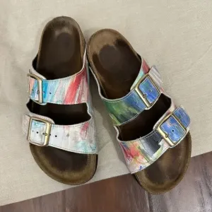 Custom BIRKENSTOCK Arizona Sandals by SANDRA KOBERLEIN x Michael Grey