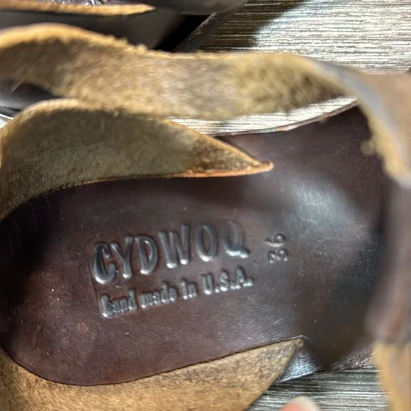 CYDWOQ brown leather sandals made in USA woman’s size 36 (d95)