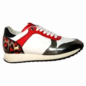 D'ACQUASPARTA Italian Leather Metallic Leopard Print sneakers (w size 38)