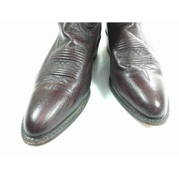 Dan Post Burgundy Leather Pull On Boots Men's 8 M