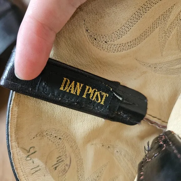 Dan Post Cherry Teju Lizard &amp; Leather Western Boots Mens 13 D Cowboy Rodeo 16731