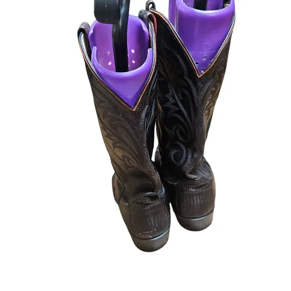 Dan Post Cherry Teju Lizard &amp; Leather Western Boots Mens 13 D Cowboy Rodeo 16731