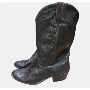 Dan Post Cherry Teju Lizard &amp; Leather Western Boots Mens 13 D Cowboy Rodeo 16731