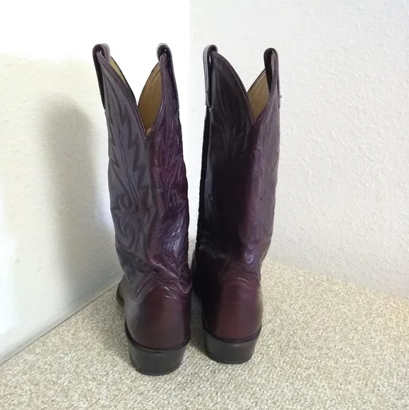Dan Post Dark Cherry Leather Cowboys Boots